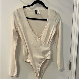 Divided Beige Long Sleeve Bodysuit